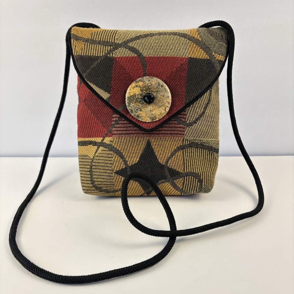 Vintage L O'Neill Handmade Woven Tapestry Crossbody Bag Boho Purse Wearable Art